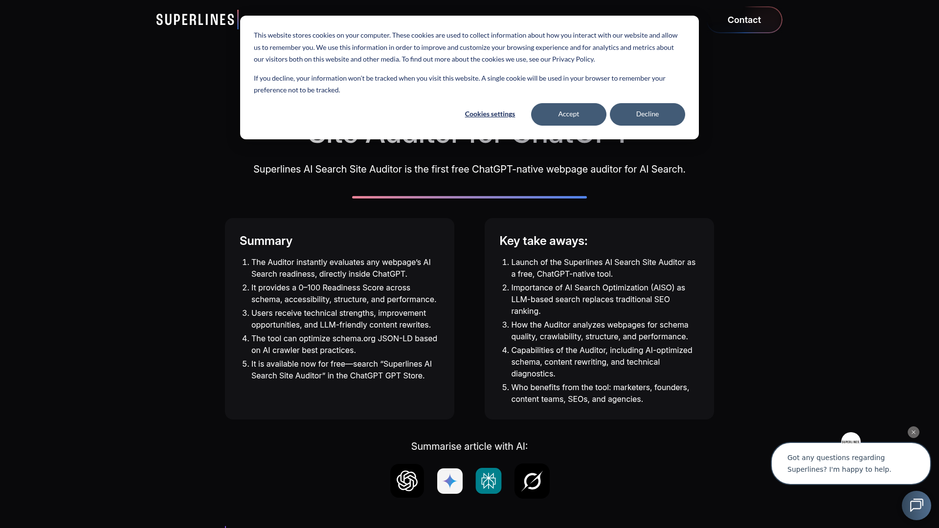 Superlines AI Search Auditor's cover