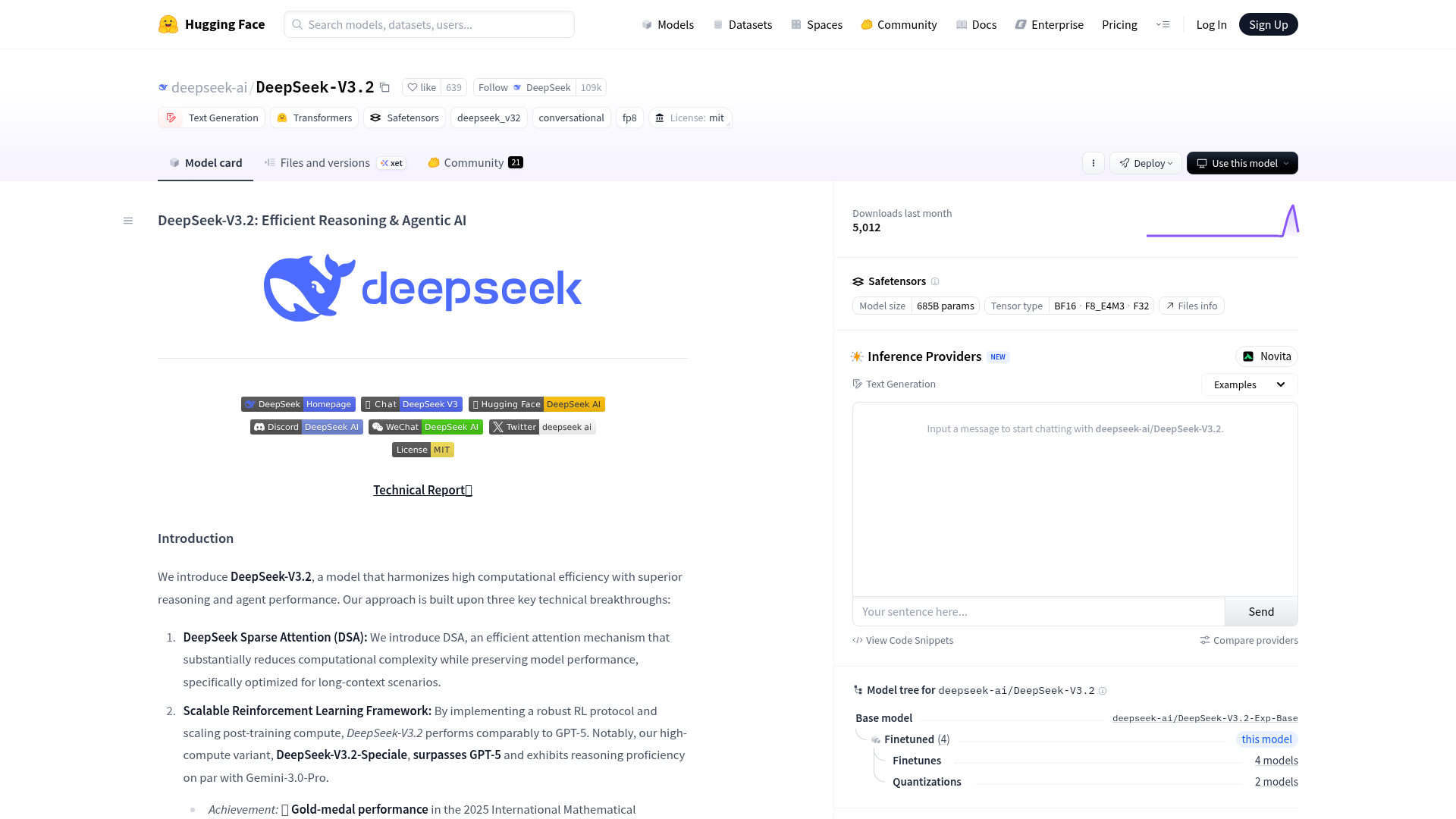 DeepSeek-V3.2's cover
